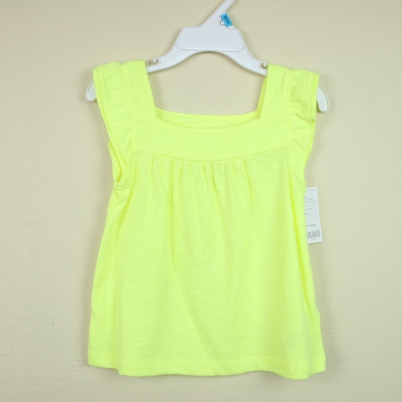 Carter's Other - Carter’s Neon Yellow Ruffle Blouse Scoop Neck 12M